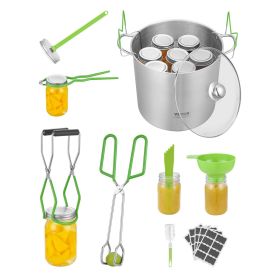 VEVOR Canning Supplies Starter Kit, 9 Pieces Stainless Steel Water Bath Canning Kit for Beginners, Canning Tools Set: Pot, Rack, Lid, Funnel, Tongs