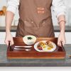 Wood Serving Tray, Acacia Wooden Tray Board with Handles, Decorative Rustic Serving Trays Platter, Ideal for Breakfast in Bed, Lunch, Kitchen