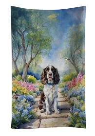English Springer Spaniel Spring Path Kitchen Towel Dish Cloths Guest Hand Towel Decorative Bathroom Towel for Face,Tea, Dishcloth, Kitchen and Bath