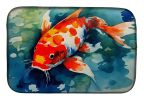 Koi Fish Dish Drying Mat Absorbent Dish Drying Mat Pad for Kitchen Counter Dish Drainer Mat for Countertop, 14 x 21", Multicolor