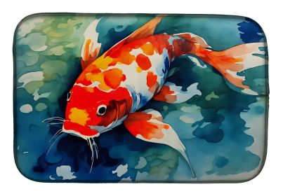 Koi Fish Dish Drying Mat Absorbent Dish Drying Mat Pad for Kitchen Counter Dish Drainer Mat for Countertop, 14 x 21", Multicolor