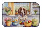 Decorating Easter English Setter Dish Drying Mat Absorbent Dish Drying Mat Pad for Kitchen Counter Dish Drainer Mat for Countertop, 14 x 21"