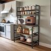 Industrial 5-Tier Kitchen Bakers Rack Free Standing Rustic Brown