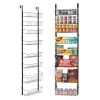 Over the Door Pantry Organizer, 8-Tier Pantry Organization and Storage, Heavy-Duty Steel Hanging Spice Rack, Adjustable Wall Seasoning Shelves
