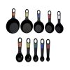 Professional 10 Piece Plastic Nesting Measuring Cup and Spoon Set Black