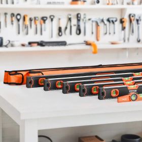 6-Piece Torpedo Level, 78/48/32/24/16/10 Inch Box Levels Set, Bubble Vials Ruler for 45/90/180 Degree