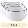(3 pack) Blue Rim Stoneware Bowl