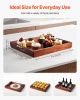 Wood Serving Tray, Acacia Wooden Tray Board with Handles, Decorative Rustic Serving Trays Platter, Ideal for Breakfast in Bed, Lunch, Kitchen
