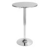 Bistro Round-Ale Contemporary Adjustable Bar Set in Silver and Chrome Metal with Black PVC and Oval Footrest by - 3 Piece
