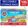 105 Count Reclosable Storage Bags, Fresh-keeping Bag, Heavy Duty Food Sorting Storage Bag, Food Preservation Sealed Bag, For Fruit, Grain