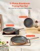 Frying Pan Skillet, Aluminum Egg Fry Pans, 3 Piece (8, 10, 12 in), Nonsitck Ceramic Heavy-Duty Skillets with Heat-Resistant Handle, Chef's Cookware
