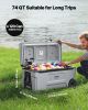 Portable Cooler, 74 QT Wheeled Cooler with Ice Retention, Heavy-Duty Handles and Cup Holder, Lightweight Rigid Material Insulated Portable Cooler