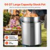 Stainless Steel Stockpot, 54L Large Cooking Pots, Cookware Sauce Pot with Basket, Lid, and Handle, Heavy Duty Commercial Grade Stock Pot