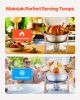 Chafing Dish Buffet Set, 5 Qt 4 Pack, Stainless Steel Chafer with 4 Full Size Pans, Round Catering Warmer Server with Lid Water Pan Folding Stand Clip