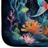 Bioluminescent Fish Dish Drying Mat Absorbent Dish Drying Mat Pad for Kitchen Counter Dish Drainer Mat for Countertop, 14 x 21", Multicolor