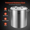 Stainless Steel Stockpot, 54L Large Cooking Pots, Cookware Sauce Pot with Basket, Lid, and Handle, Heavy Duty Commercial Grade Stock Pot