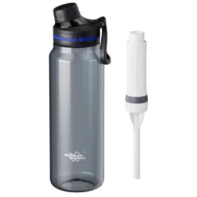 Membrane Solutions 36-Ounce Water Filter Bottle with 4-Stage ACF Filtration, Gray (Option: W14013563)